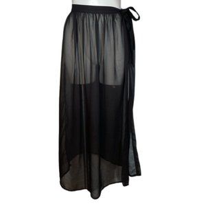 ASOS Swim Black Sheer Coverup Skirt with Side Tie Women's Size 6 ballet core